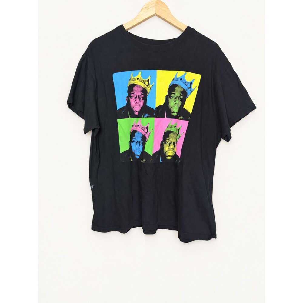 The Notorious B.I.G. Biggie Smalls Crown Graphic Tee Shirt Black Andy Warhol Sty